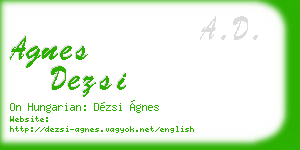 agnes dezsi business card